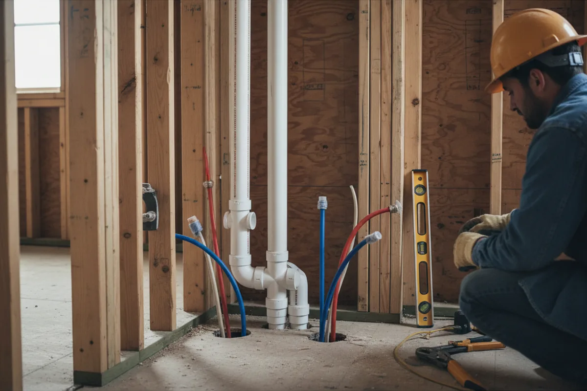 Drain and supply rough-in during Drain Cleaning in Maricopa